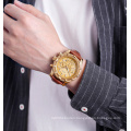 Skmei 9189 high quality luxury gold men leather quartz watch waterproof fashion wristwatch